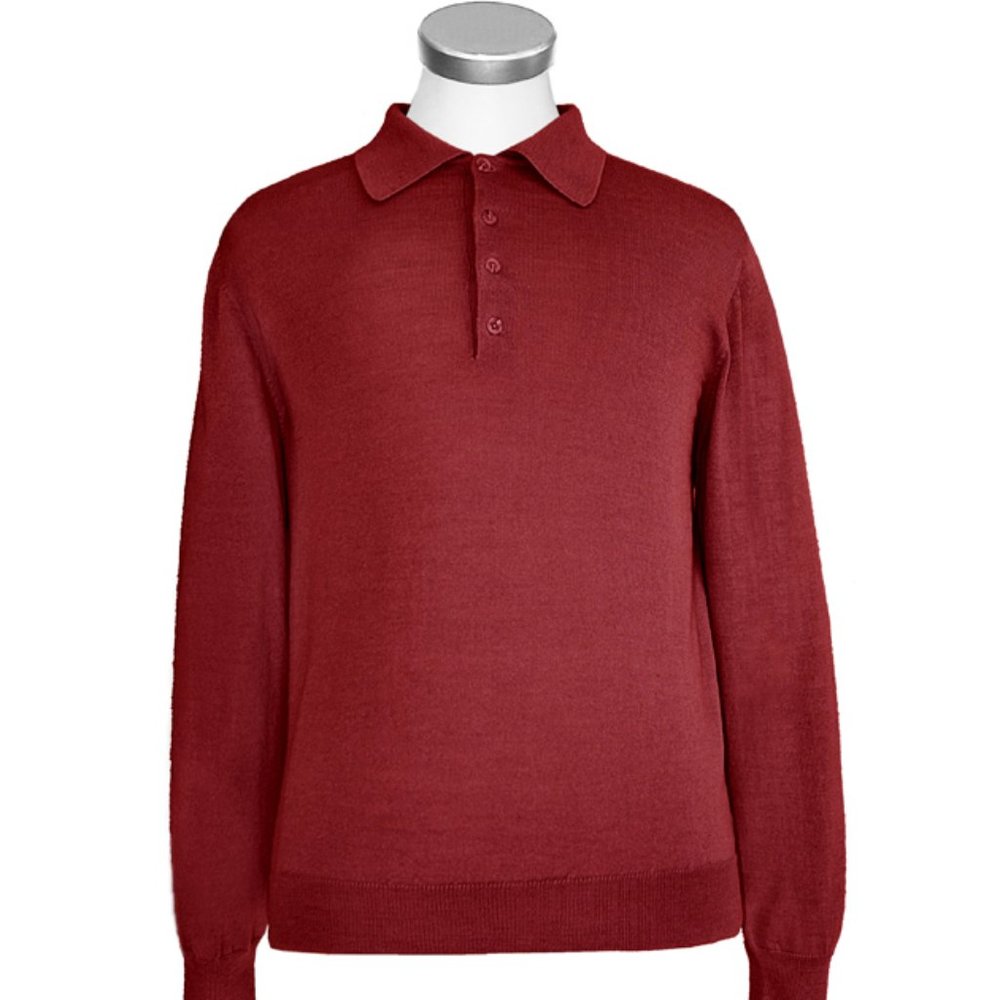 Jersey Polo Neck Pullover. Made in Peru